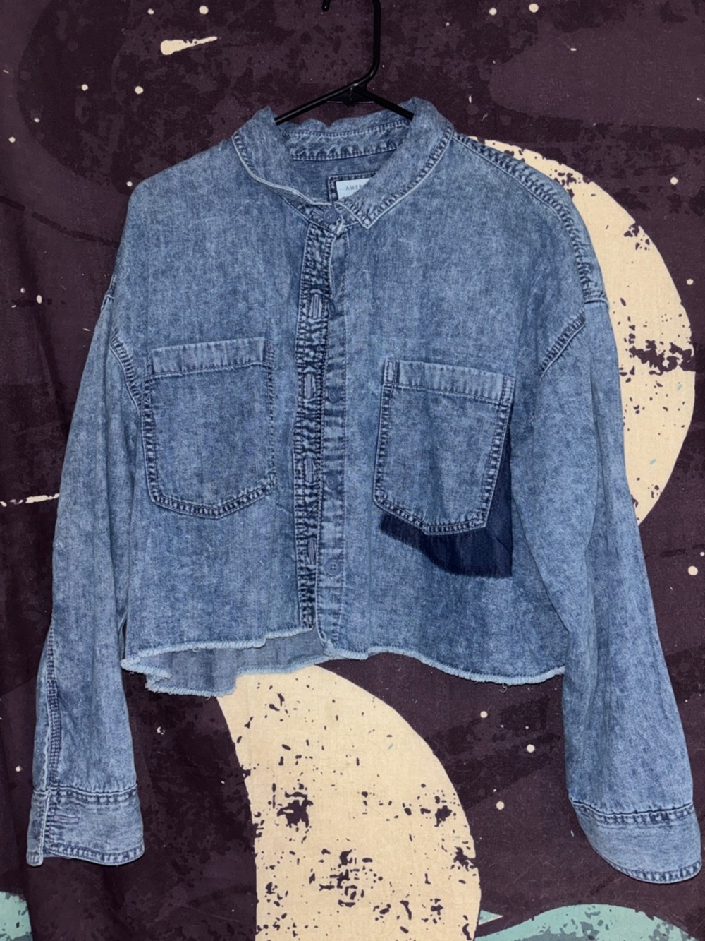 American Eagle Cropped Denim Top